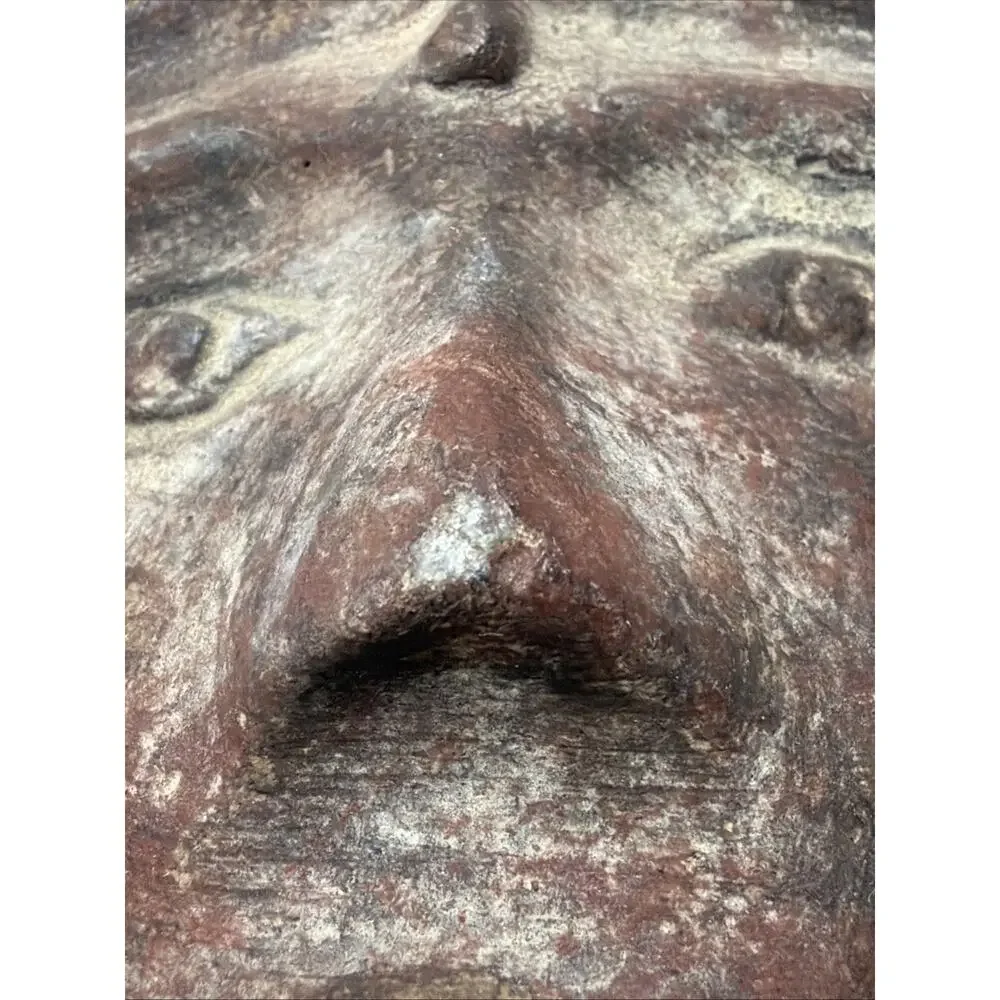 Vintage Columbian Mexican Clay Pottery Face Mask Wall Hanging